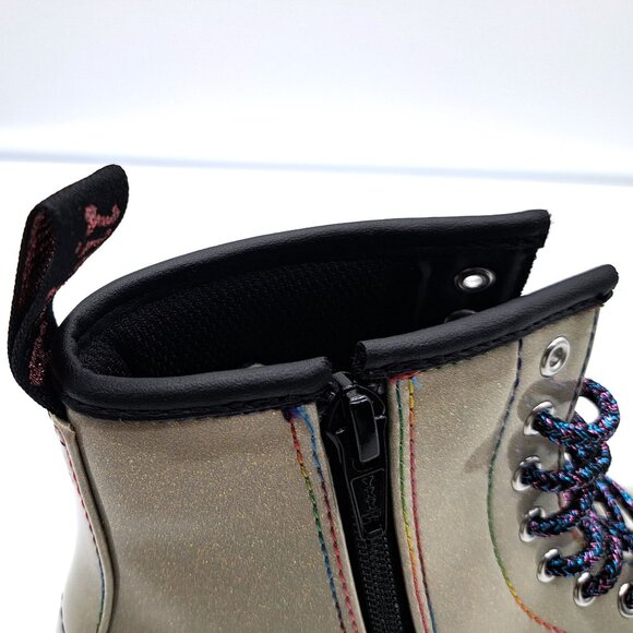 Dr Marten’s Junior 1460 Sparkle  Lace Up Leather Boot  - Size US3 - Picture 13 of 15